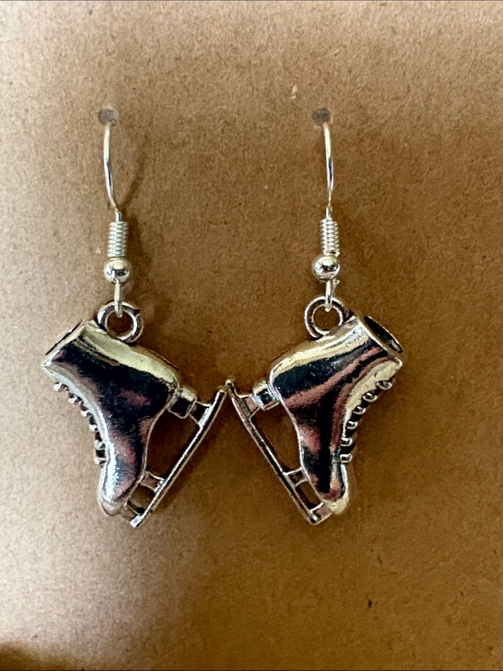 Silver Ice Skate Dangle Earrings - Women Jewelry